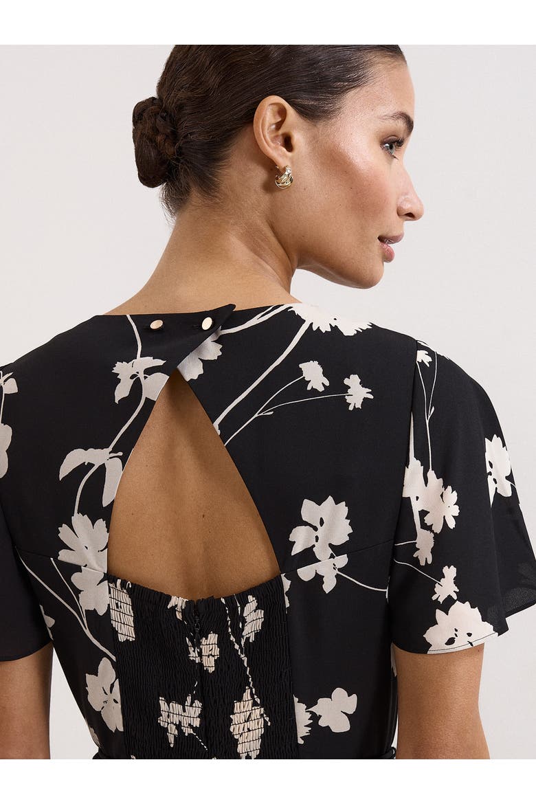 Jolie Floral Jumpsut, Alternate, color, Black/Ivory
