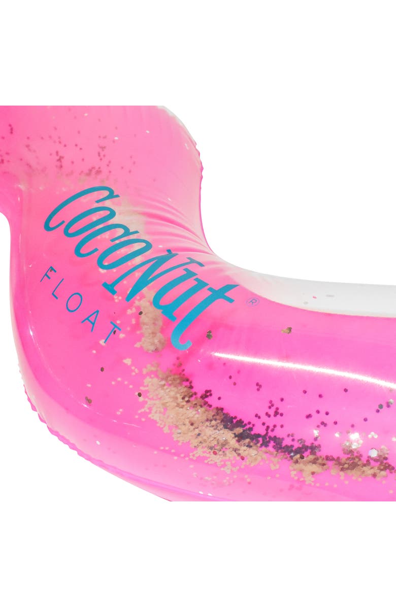 Coconut Float Pink Glitter Heart Pool Float 48X40 Inch, Inflatable, Alternate, color, Pink