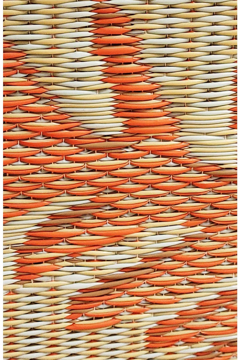 Fishbone Aqua & Salmon Rug, Alternate, color, aqua and salmon orange
