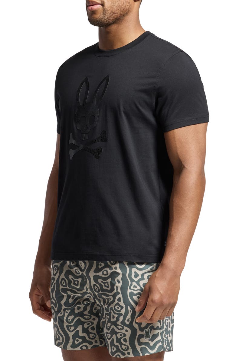Psycho Bunny Payson Leather Texture Graphic T-Shirt, Alternate, color, 
