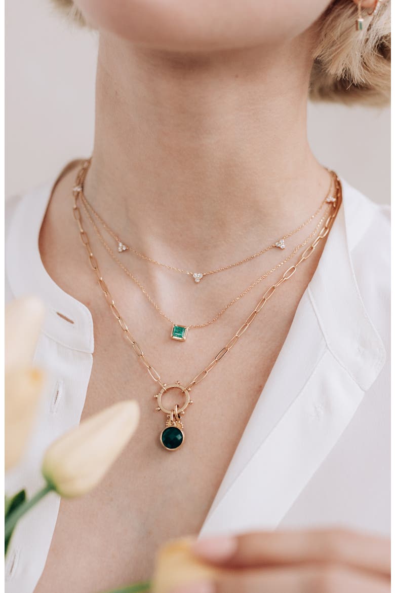 Cléo Trio Diamond Station Necklace, Alternate, color, GOLD
