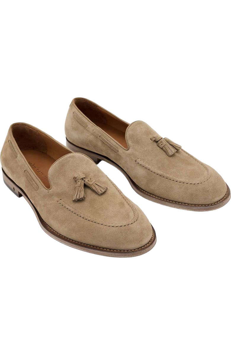 John Varvatos Barrow Leather Tassel Loafer, Main, color, Chestnut