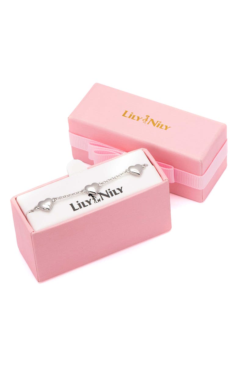 Lily Nily Kids' Puffed Heart Bracelet, Alternate, color, Silver