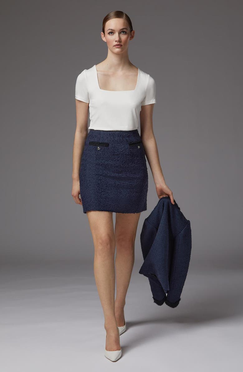 LK Bennett Charlee Tweed Miniskirt, Alternate, color, Navy