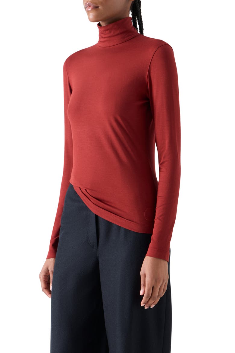 Jersey Turtleneck, Alternate, color, COPPER