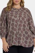 NYDJ Bonnie Print Georgette Button-Up Top