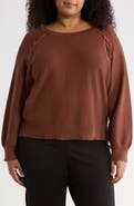 Adrianna Papell Dolman Lace-Up Sweater
