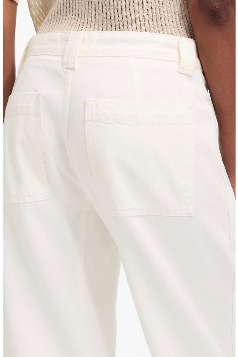 The Darted Raw Hem Barrel Leg Utility Jeans, Alternate, color, TILE WHITE