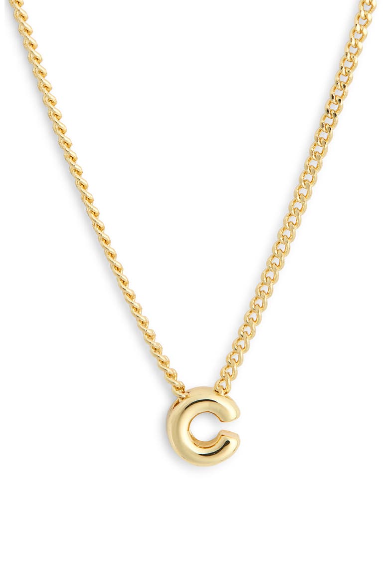 Let Yourself Be You Bubble Initial Pendant Necklace, Alternate, color, C- GOLD