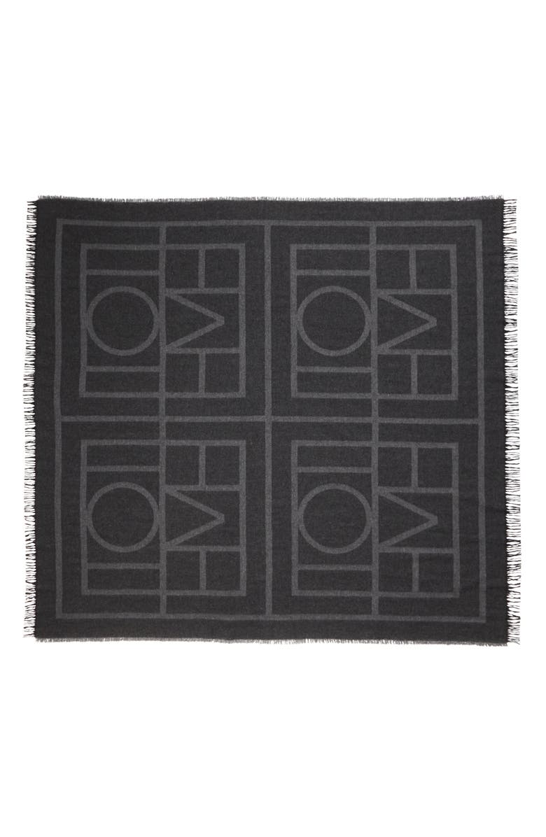 TOTEME Monogram Wool & Cashmere Fringe Scarf, Alternate, color,