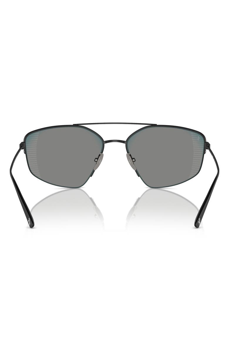Scuderia Ferrari 63mm Oversize Irregular Sunglasses, Alternate, color, Matte Black / Mirror Red