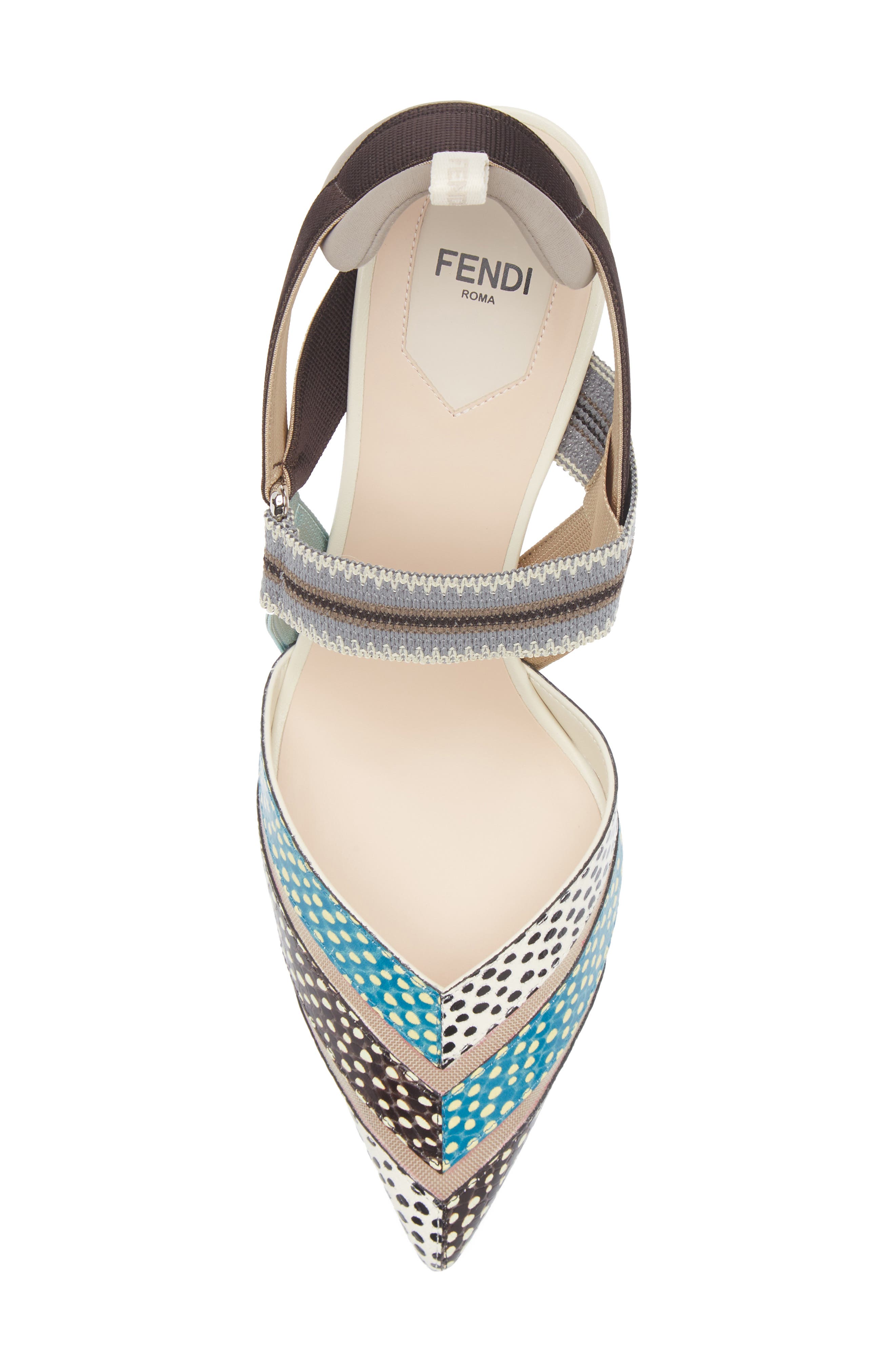Fendi Colibri Slingback Pump, Alternate, color, White Multi