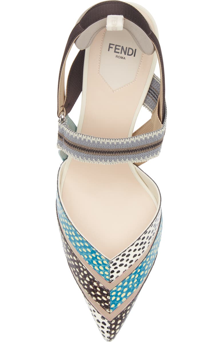Fendi Colibri Slingback Pump, Alternate, color, White Multi