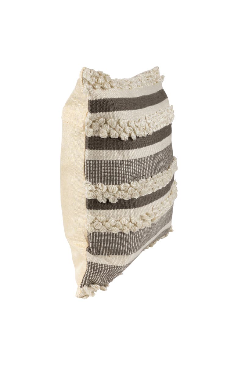 Northlight 20" Gray and Cream Handloom Woven Outdoor Throw Pillow, Alternate, color, Gray