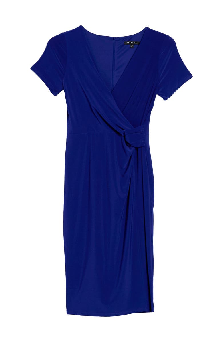 Marina Ity Ruched Wrap Dress, Main, color,