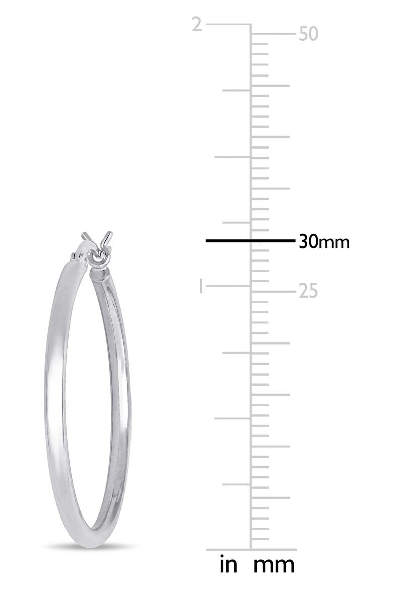 10K Gold Hoop Earrings, 30mm, Alternate, color, WHITE GOLD