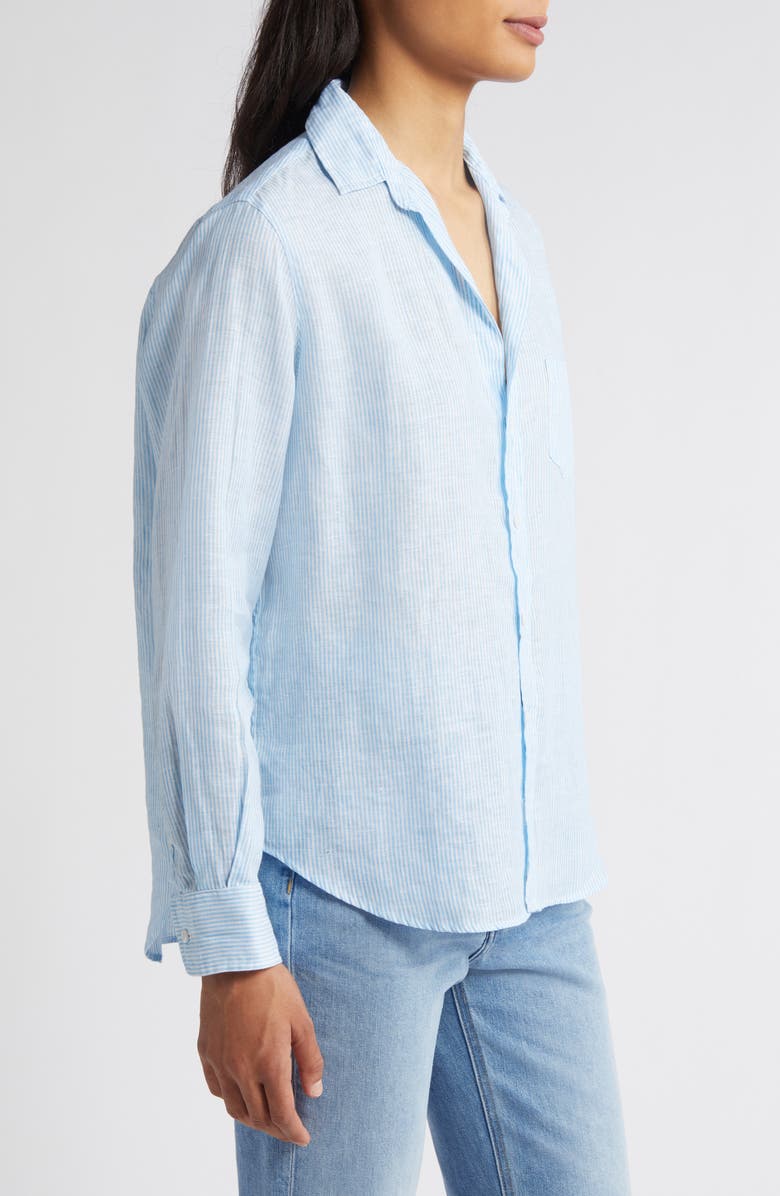 Frank & Eileen Eileen Relaxed Button-Up Shirt, Alternate, color, Turq Stripe