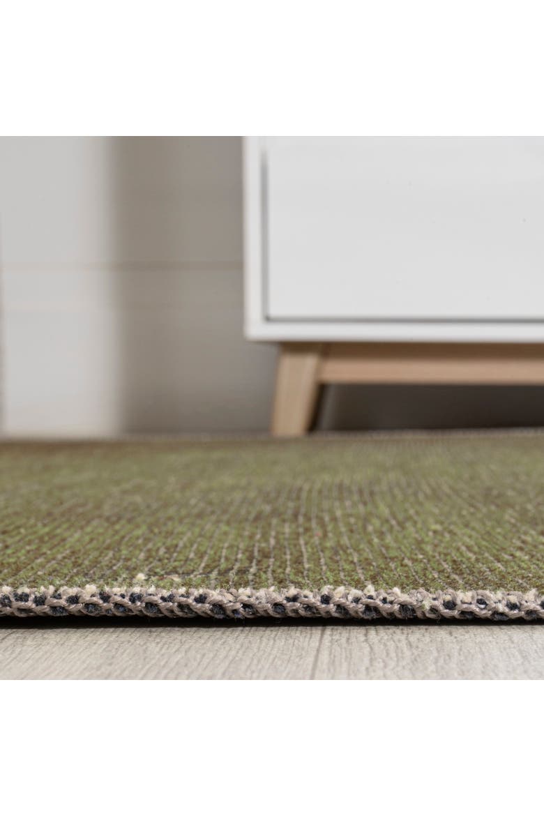 Cirkel Minimalist Geometric Dot Machine-Washable Area Rug, Alternate, color, Green/Cream