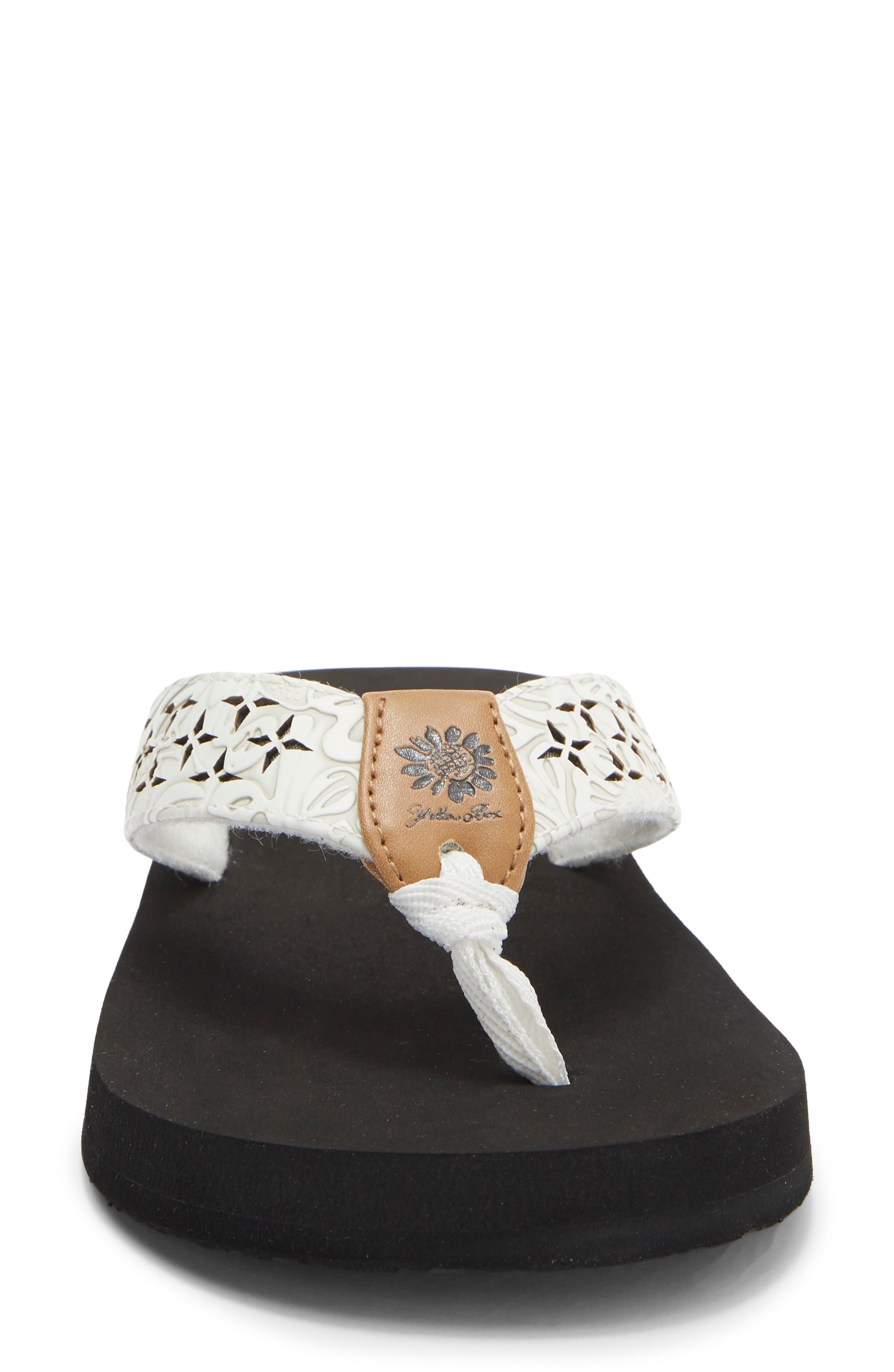 Yellow Box Premium Benji Lasercut Flip Flop, Alternate, color, White