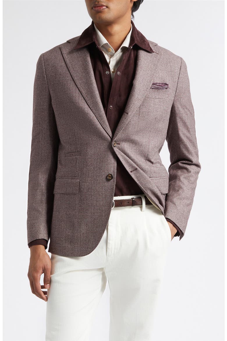 Slim Fit Burgundy Microhoundstooth Wool Blend Sport Coat, Main, color, 18 BURGUNDY