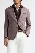 Eleventy Slim Fit Burgundy Microhoundstooth Wool Blend Sport Coat