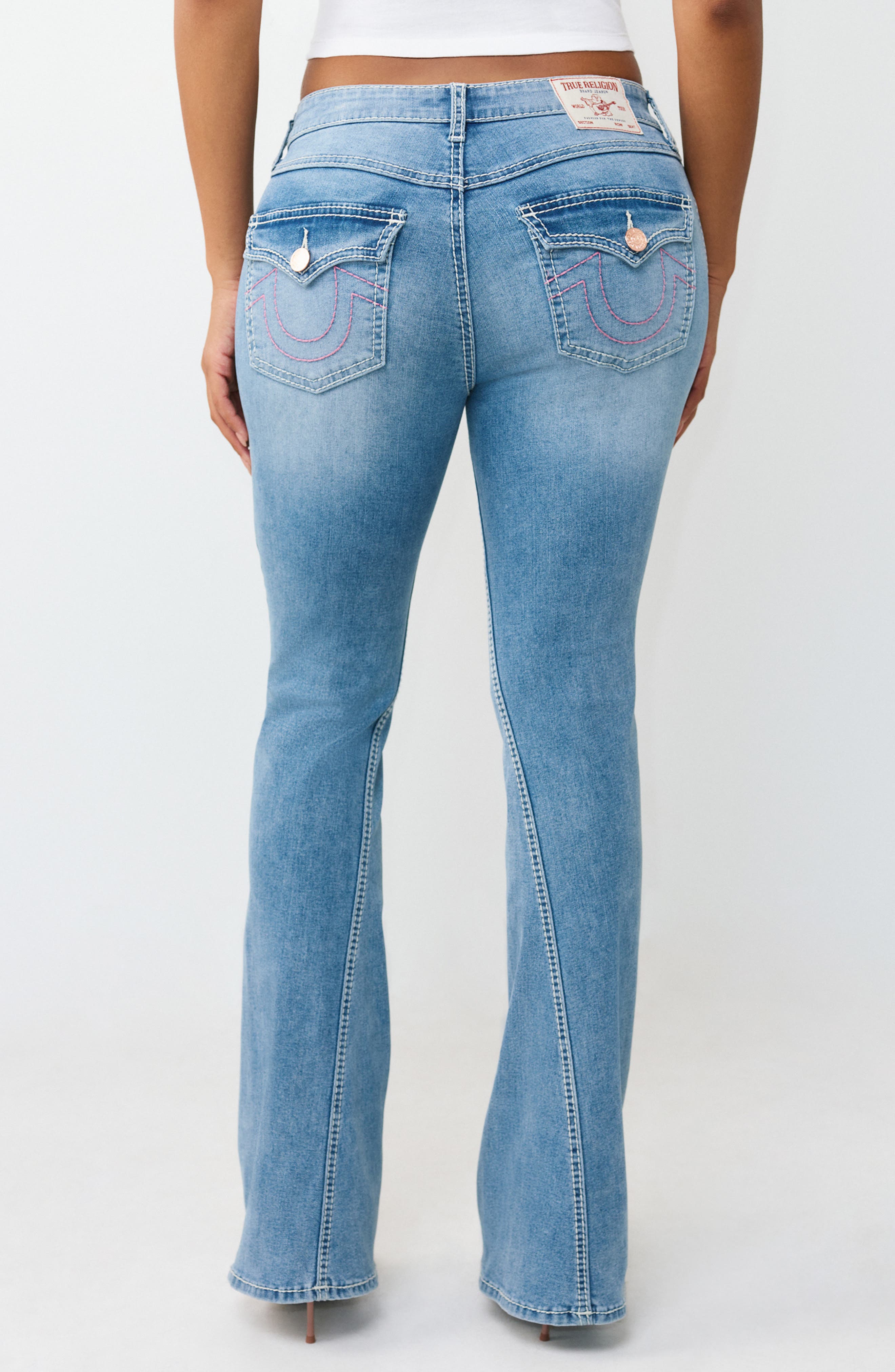 True Religion Joey Big T Flap Pocket Flare Leg Jeans (Women