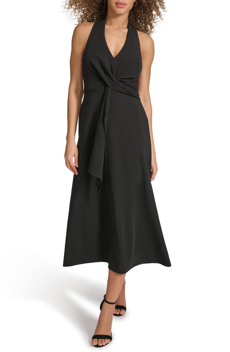 Siena Halter Midi Dress, Main, color, Black