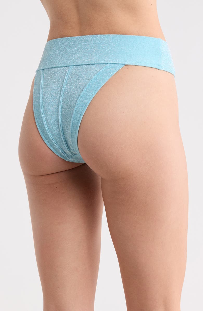 free-est by Free People Blair Metallic Bikini Bottoms, Alternate, color, Sky