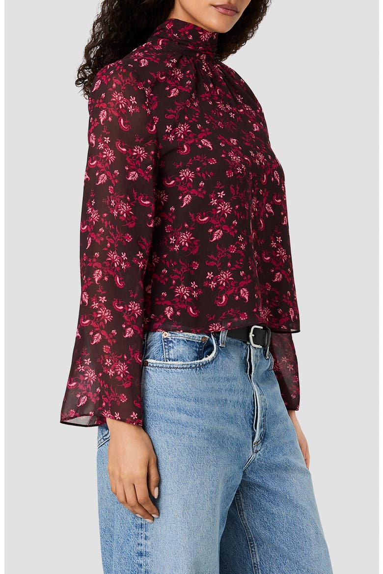 Marina Tie Neck Chiffon Top, Alternate, color, AURORA FLEUR
