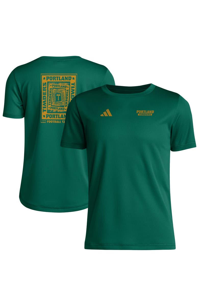 adidas Youth adidas  Green Portland Timbers Local Wrap T-Shirt, Main, color, 
