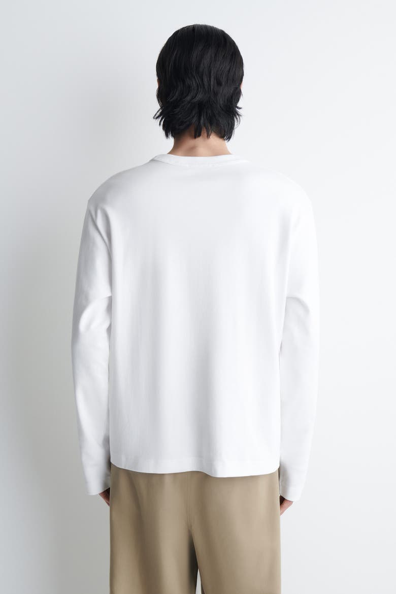 Relaxed Jersey Interlock Long-Sleeved T-Shirt, Alternate, color, WHITE