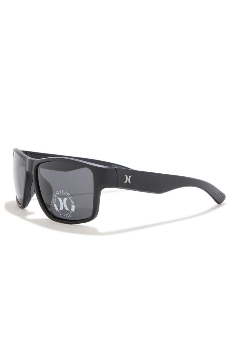 58mm Polarized Square Sunglasses, Alternate, color, RUBBERIZED BLACK