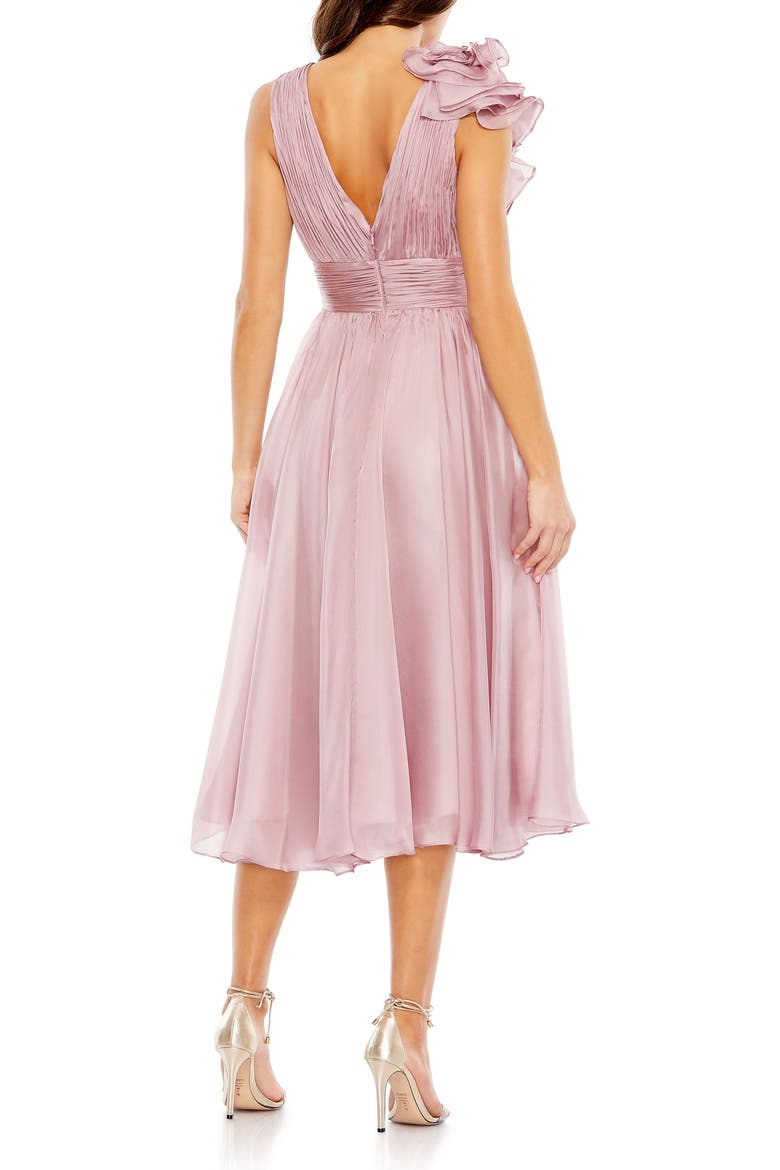 Sleeveless Chiffon A-Line Tea Length Cocktail Dress, Alternate, color, ROSE