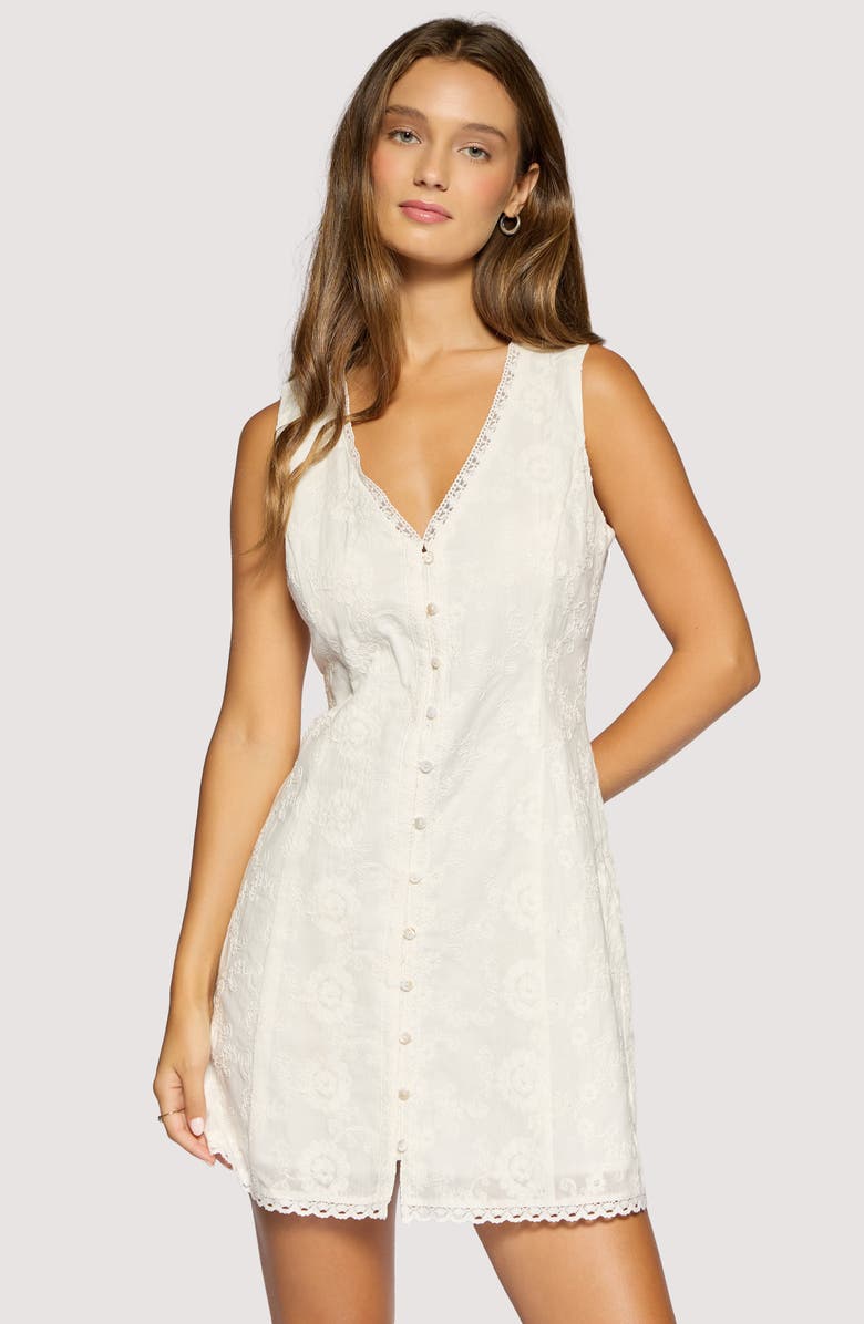 Lost + Wander Olympia Floral Lace Mini Sheath Dress, Alternate, color, White