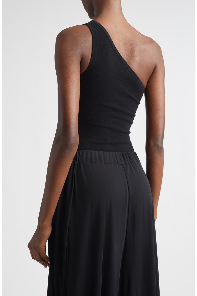 One-Shoulder Cashmere Blend Bodysuit, Alternate, color, BLACK 001