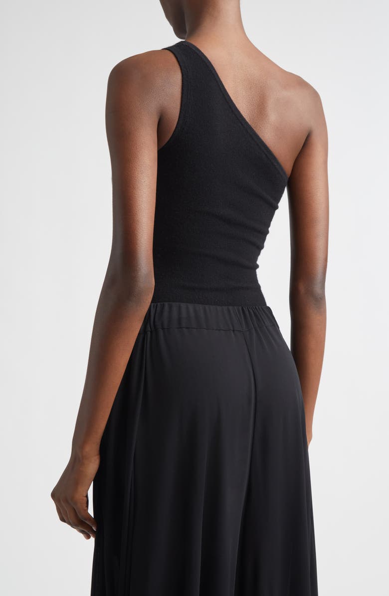 Michael Kors Collection One-Shoulder Cashmere Blend Bodysuit, Alternate, color, Black 001