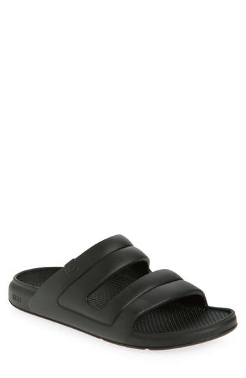 Reef Oasis Double Strap Slide Sandal In Black