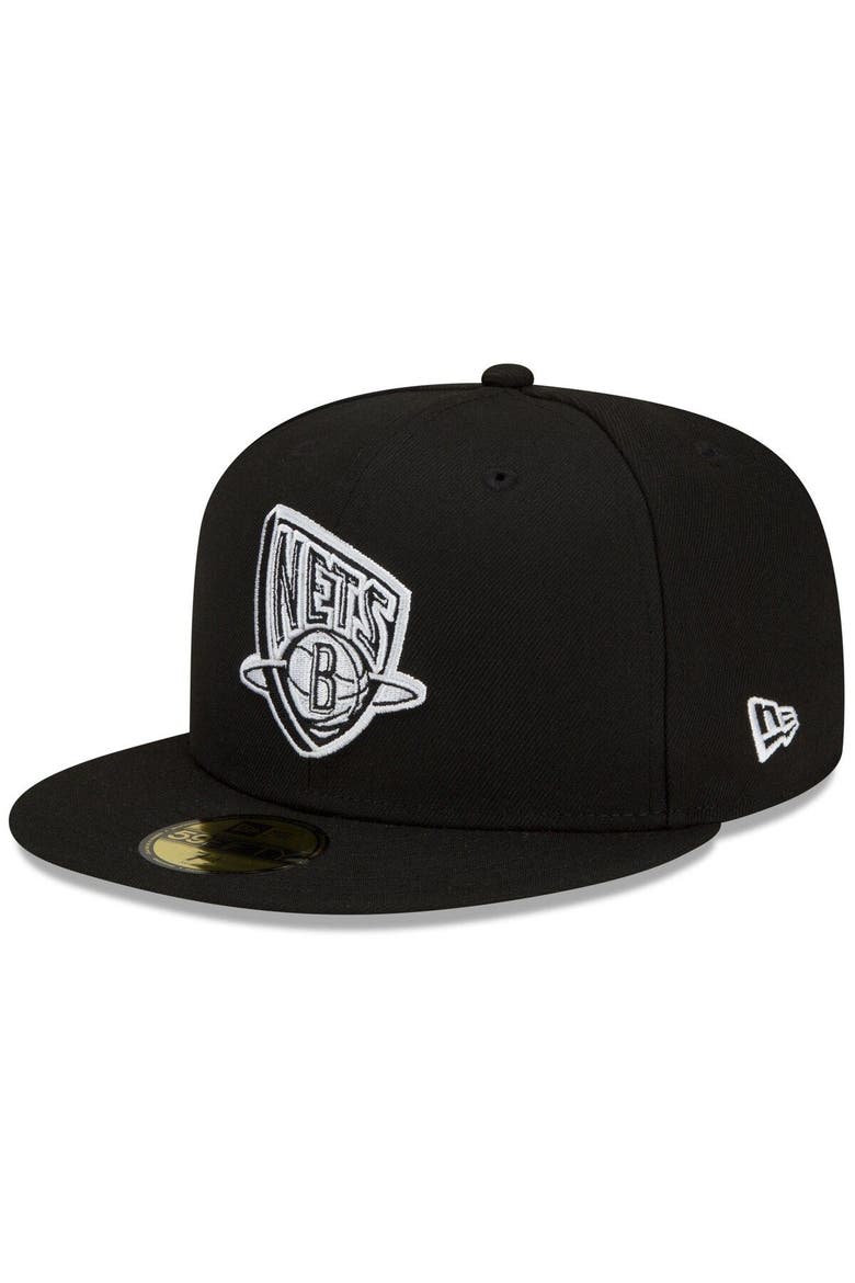 Men's New Era Black/White Brooklyn Nets 2021/22 City Edition Alternate 59FIFTY Fitted Hat, Alternate, color, Black