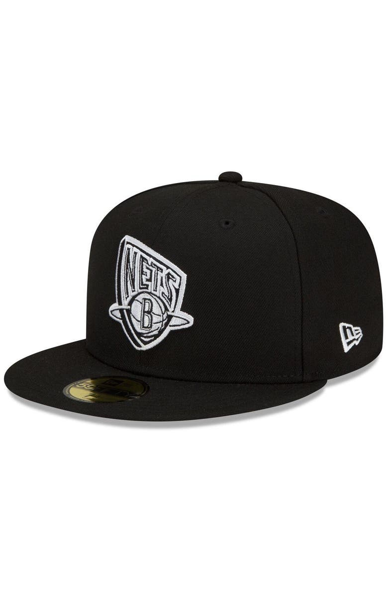 New Era Men's New Era Black/White Brooklyn Nets 2021/22 City Edition Alternate 59FIFTY Fitted Hat, Alternate, color, 