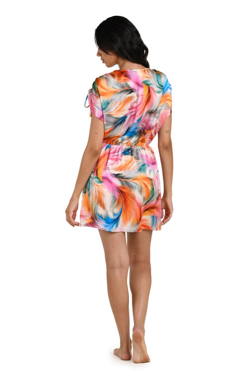 La Blanca Feathered Impression Cover-up Sundress In Multi