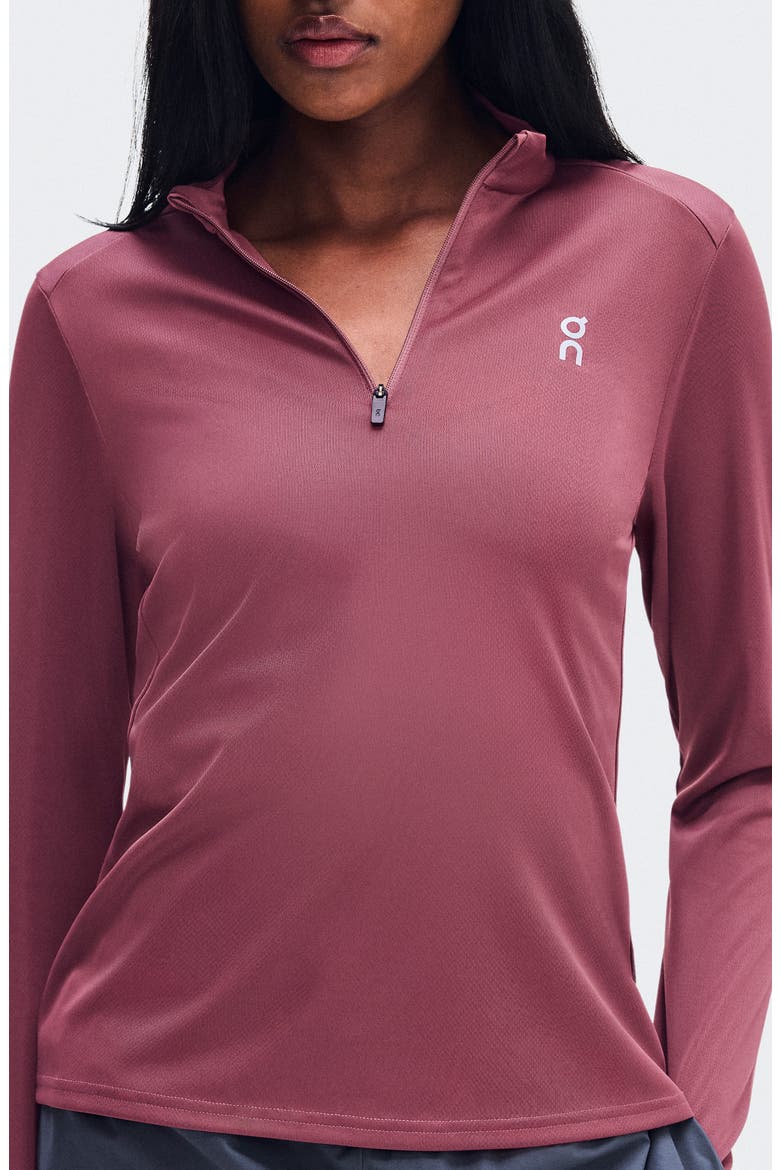 Core Quarter Zip Performance Top, Alternate, color, BARBERRY