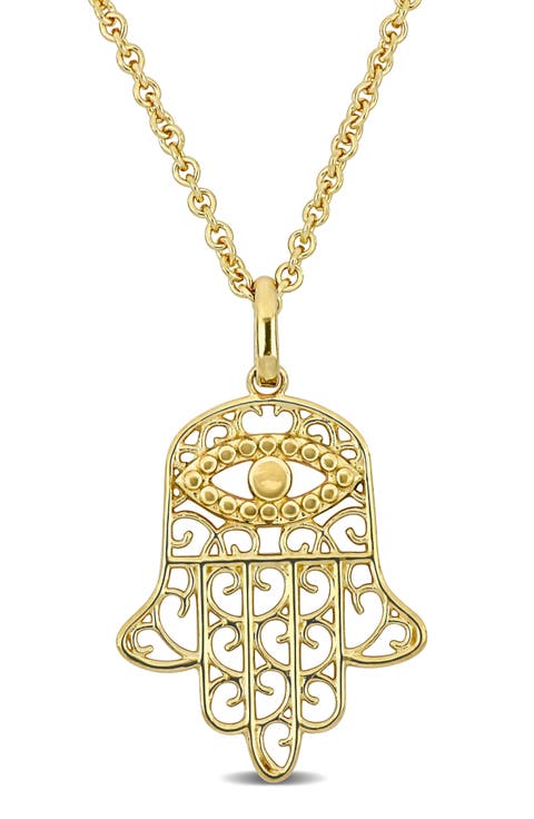 Hamsa 18k Gold Pendant Necklace