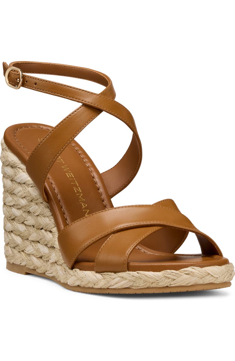 Stuart Weitzman Alyssa Ankle Strap Wedge Sandal, Main, color, Boho Tan