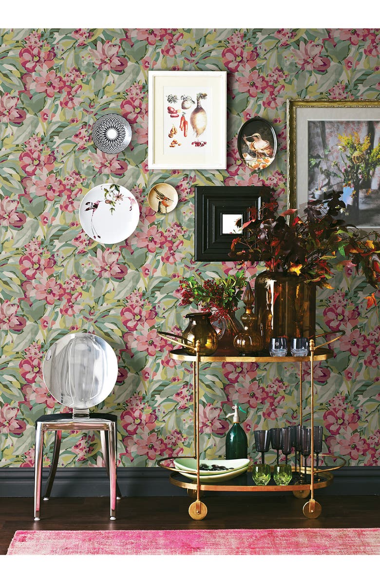 Wallpops Belles Fleurs Peel & Stick Wallpaper, Alternate, color, Pink