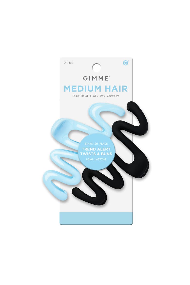 Medium Squiggle Claw Clip, Main, color, Black
