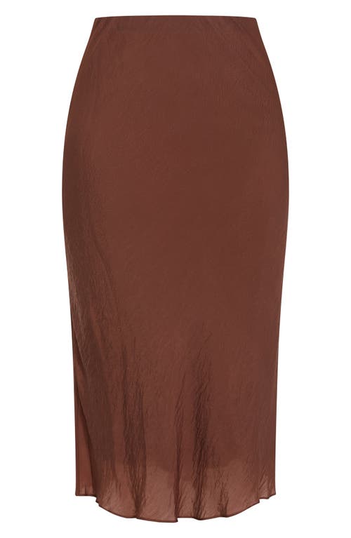 City Chic Kyra Crinkled Midi Skirt In Roseberry