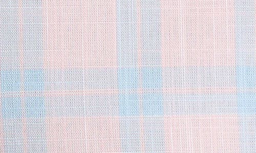 Untuckit Clark Plaid Slub Wrinkle Free Cotton Button-up Shirt In Light Pink