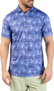 TailorByrd Abstract Orchid Print Performance Polo