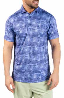 Abstract Orchid Print Performance Polo