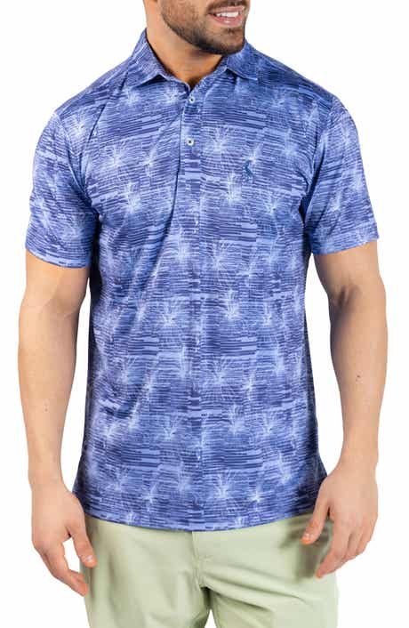 Abstract Orchid Print Performance Polo